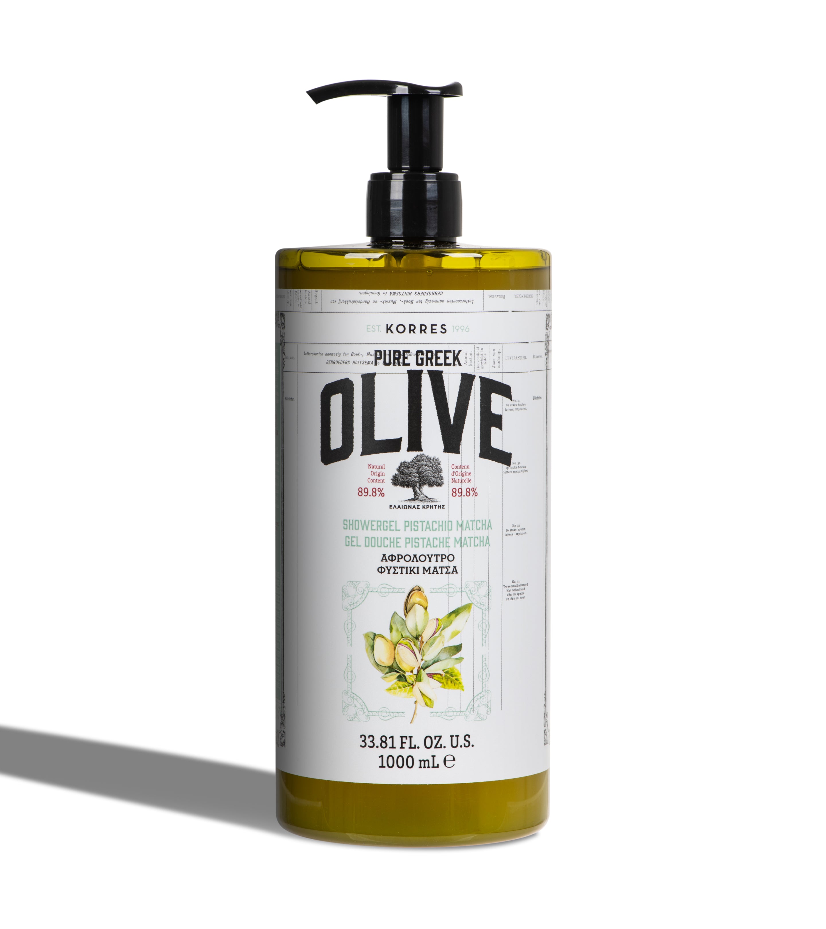 Pure Greek Olive Shower Gel – Pistachio Matcha – 1 Liter | KORRES