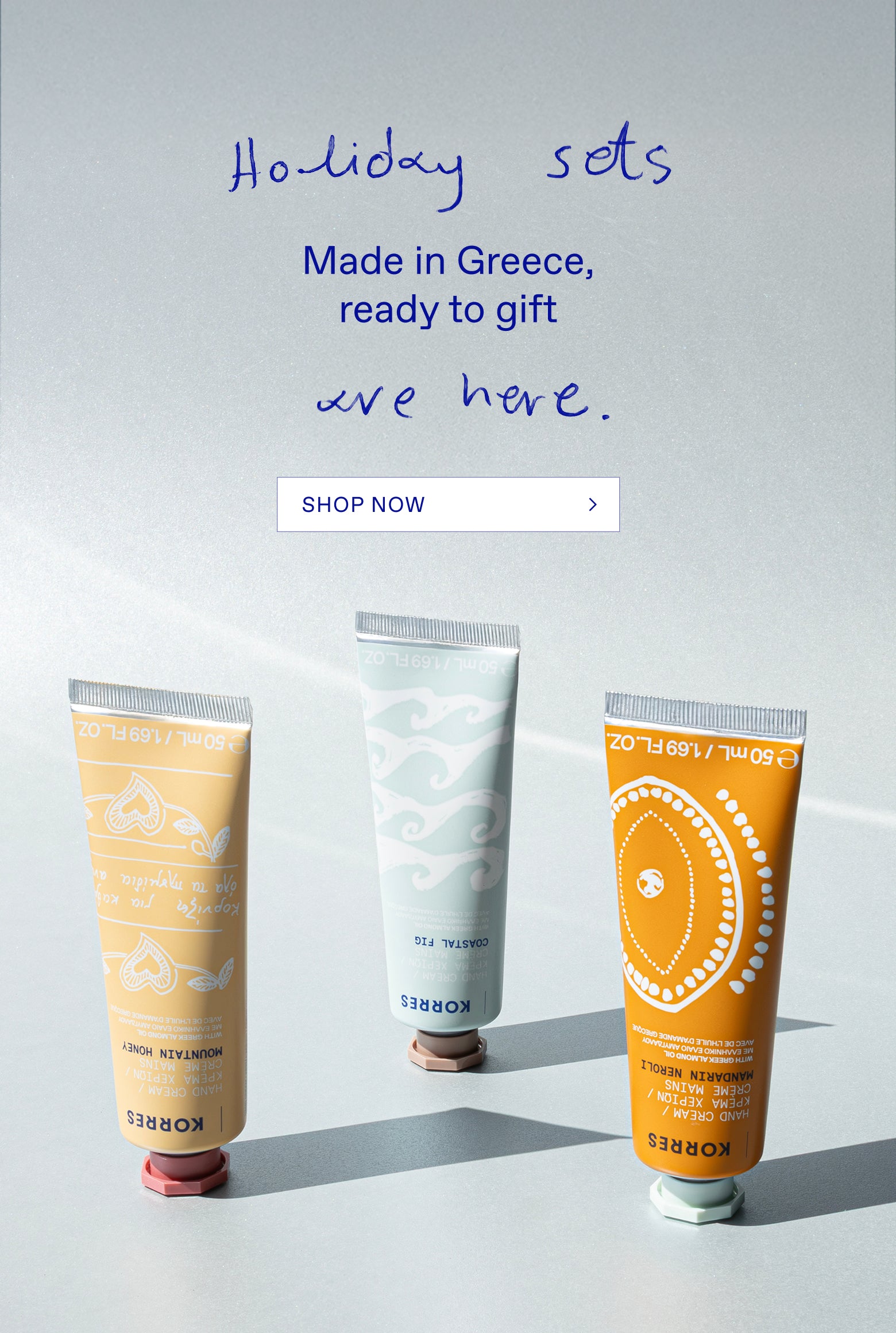 Holiday Sets are Here. Made in Greece, Ready to Gift.