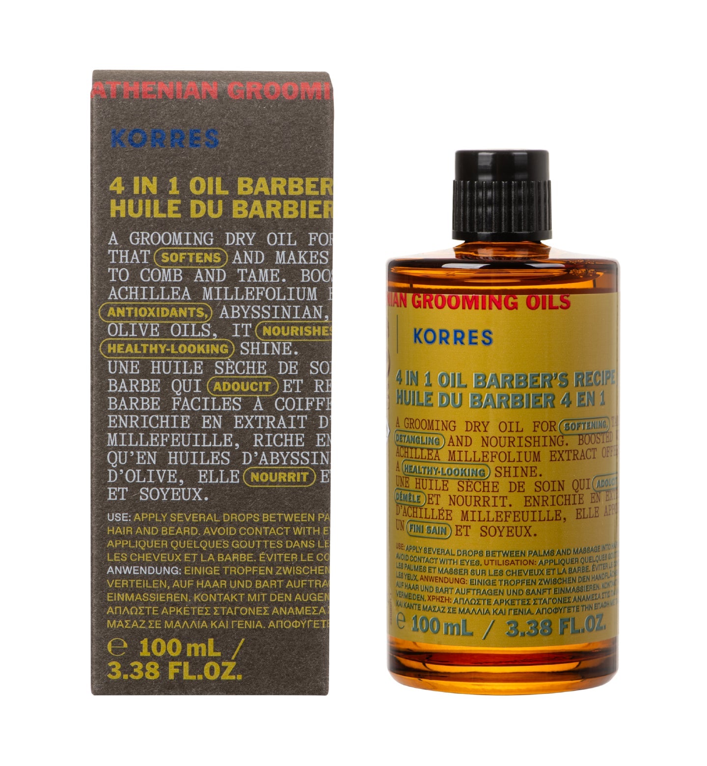 4-in-1 Grooming Oil Barber Recipe for Men Men Korres