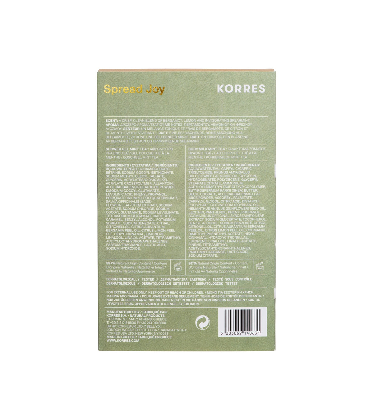 Mint Tea Body Care Duo Holiday Gift Set ($49 Value) Kits KORRES