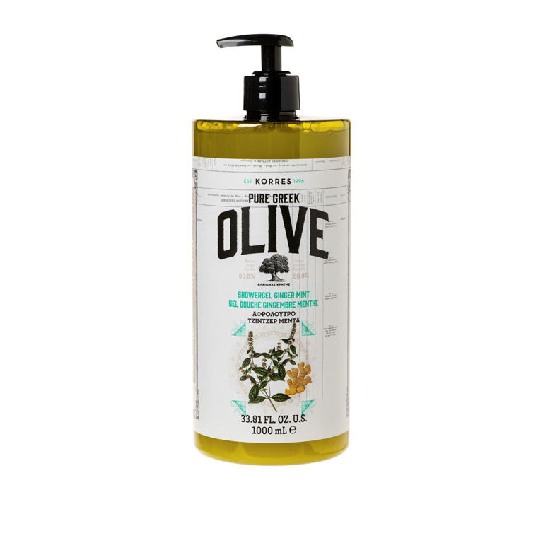 Pure Greek Olive Oil Body Cleanser Ginger Mint 1 Liter